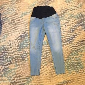 size 8 maternity over the bump light skinny jeans